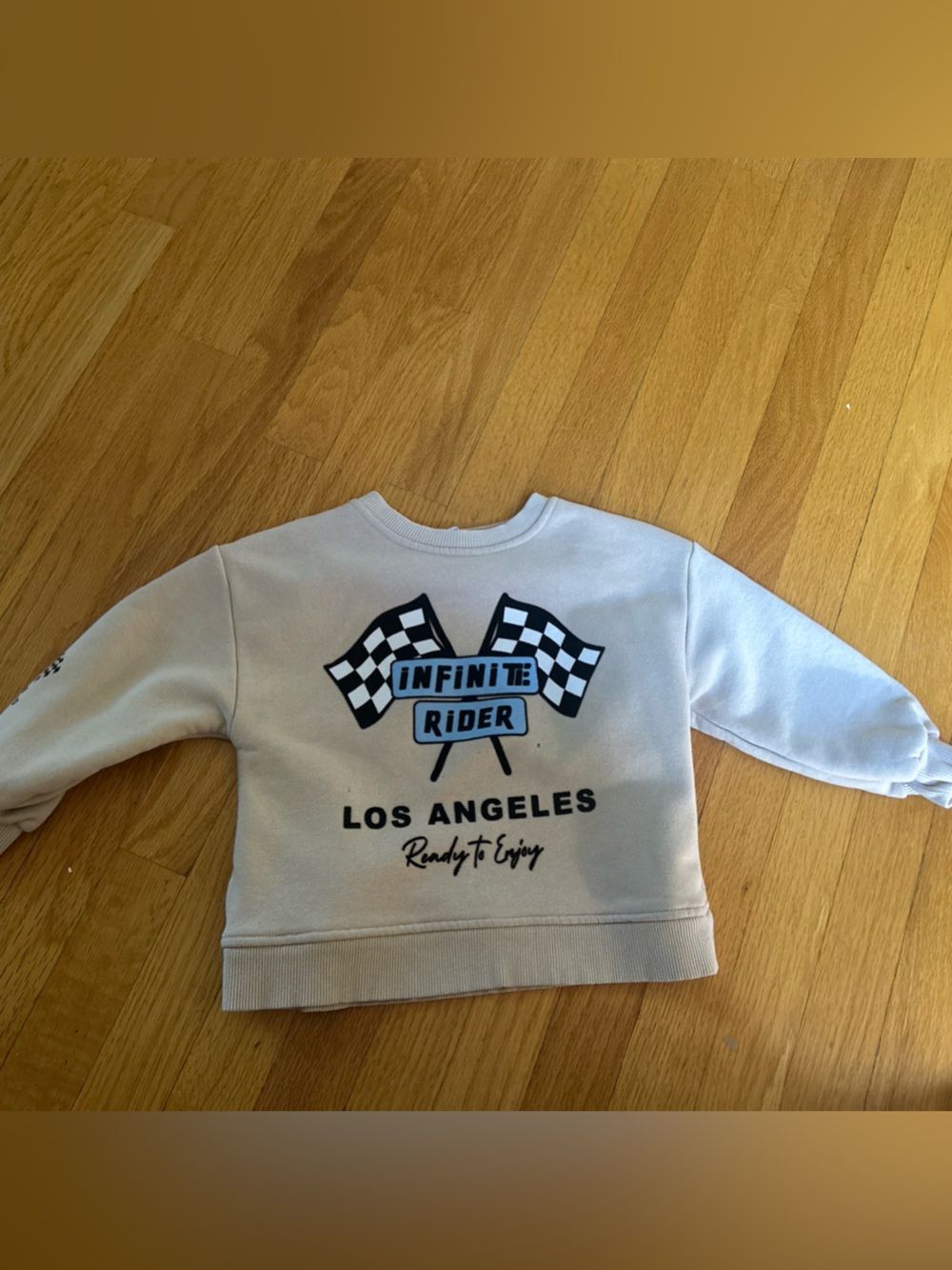 Zara Light Gray 'Infinite Rider' Graphic Sweatshirt